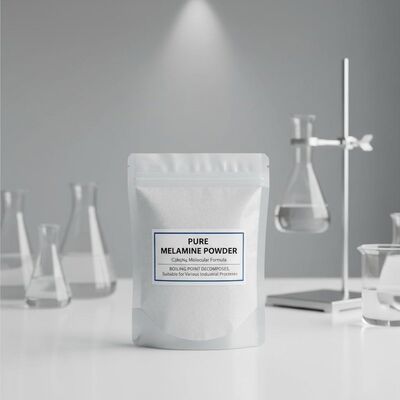 Температура кипения разлагает чистый порошок меламина, молекулярная формула C3H6N6, химическое соединение, подходящее для различных промышленных процессов