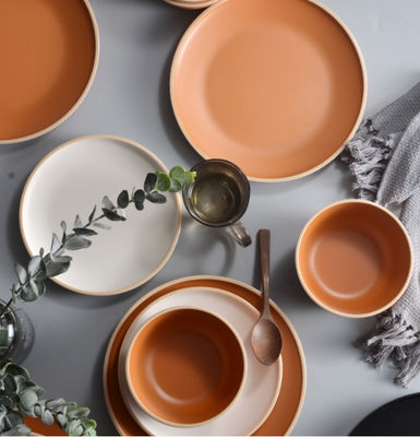 Гюфейт меламинные столовые принадлежности 12 штук, тарелки и миски на 4 человека, неразрывные столовые принадлежности, идеальные столовые принадлежности для вечеринки,