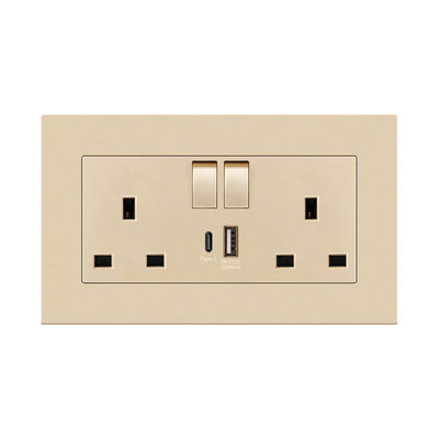 Меламинная зарядная лампочка 13A 16A USB Type C Multi Hole Socket